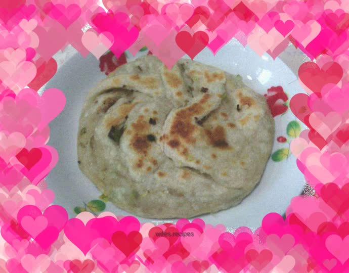 Delicious green onion pancakes for breakfast