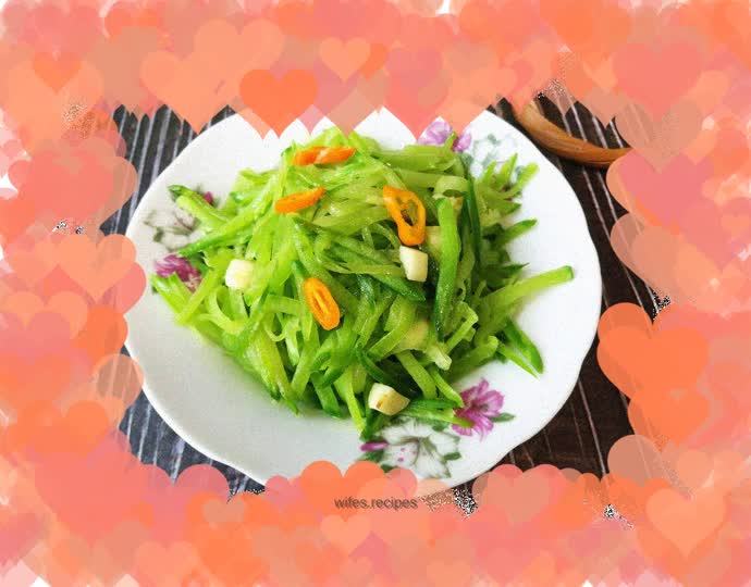 Vegetarian fried shredded green radish