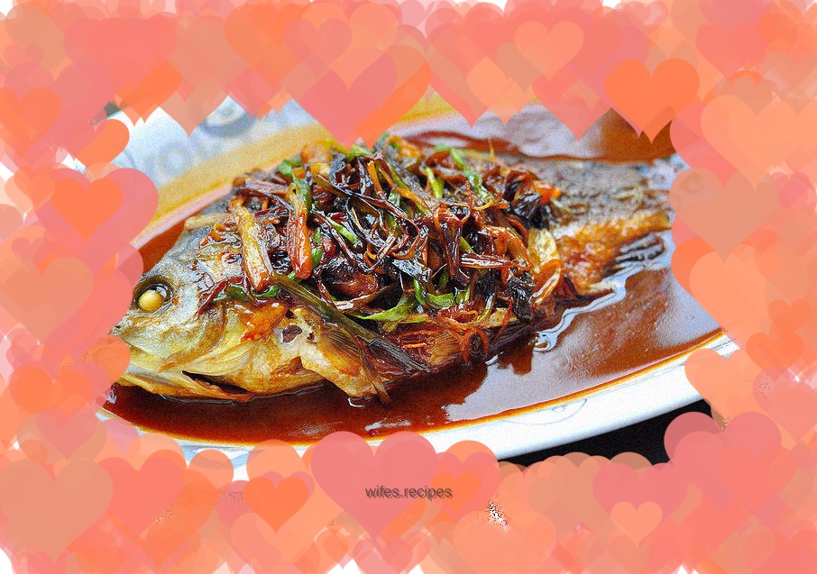 Grilled crucian carp with green onions