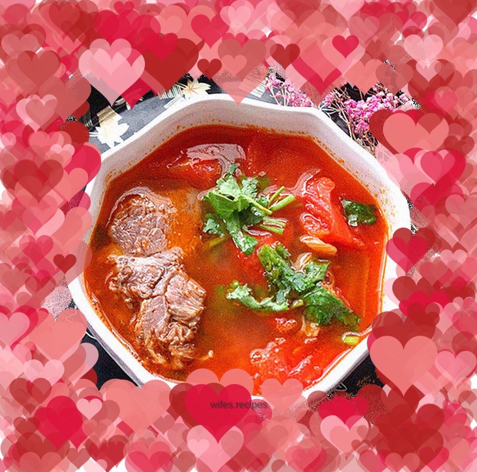 Tomato cooked beef soup