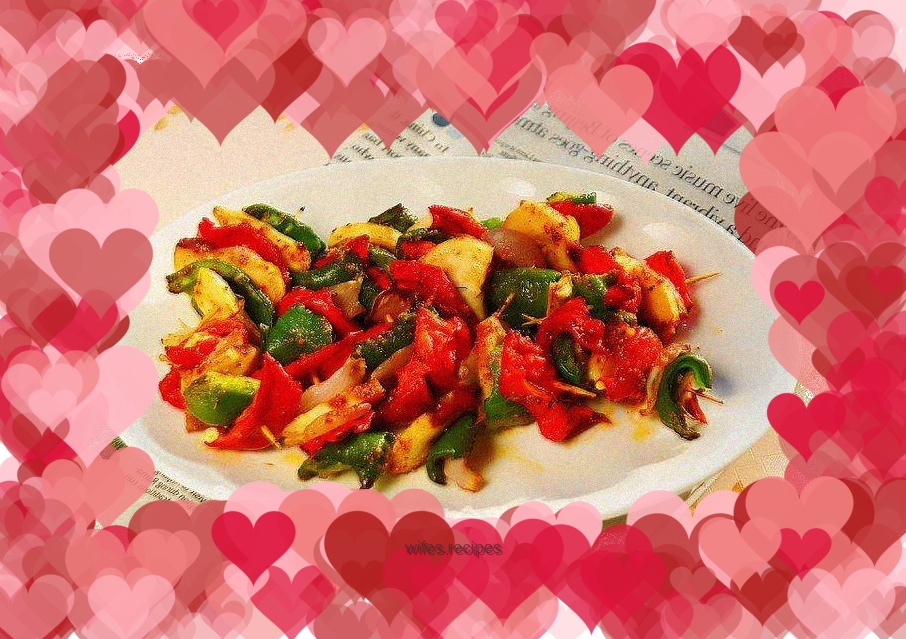 Colorful vegetable skewers