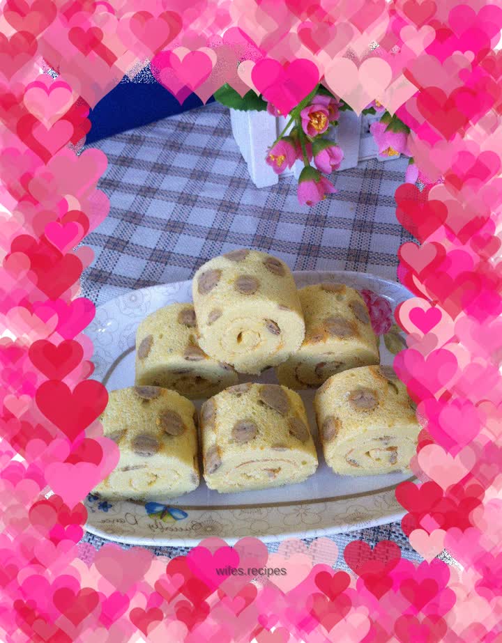 Purple sweet potato polka dot cake