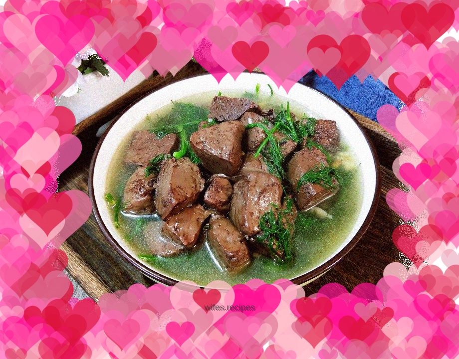 Pork blood stewed with fennel and vegetables