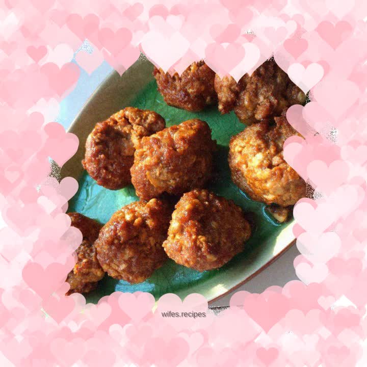 Minced pork and laodoufu version of meatballs