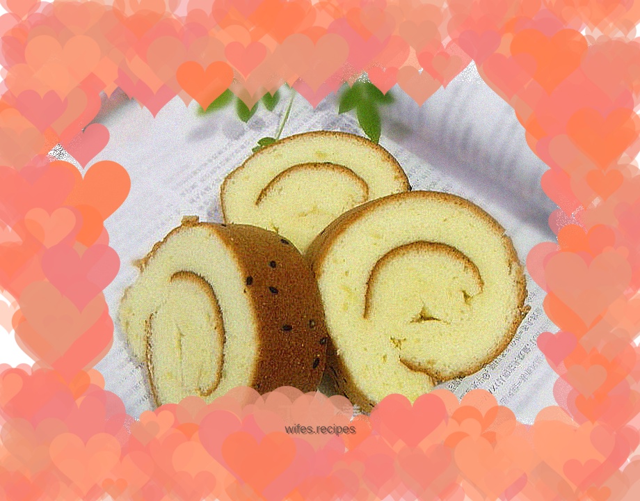 Black sesame cake roll