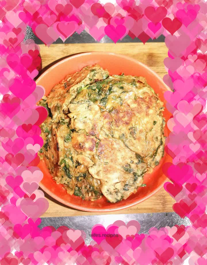 Celery leaf egg breakfast cake