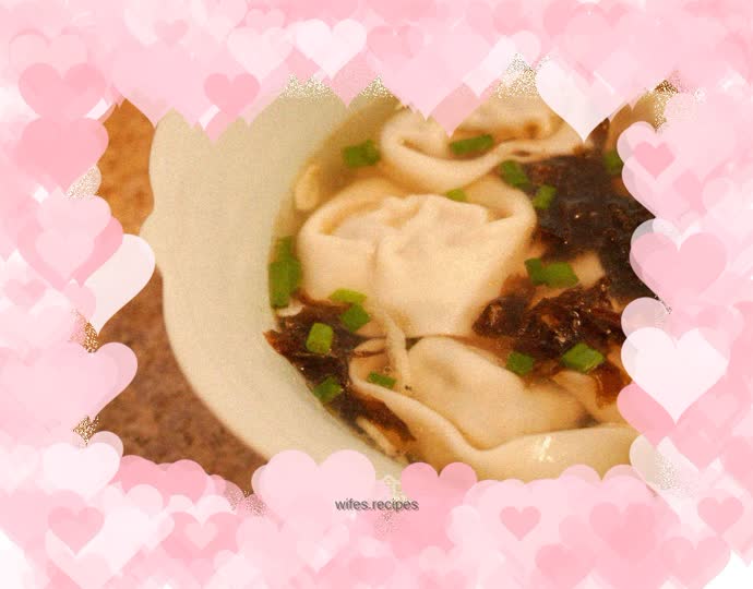 Shepherd's Purse, Fresh Meat and Mushroom Wontons
