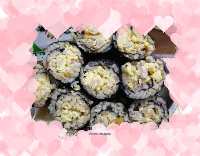 Rice cooker egg patty kimbap