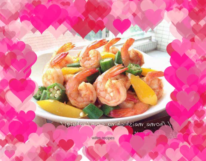 【Fried shrimp balls with okra】