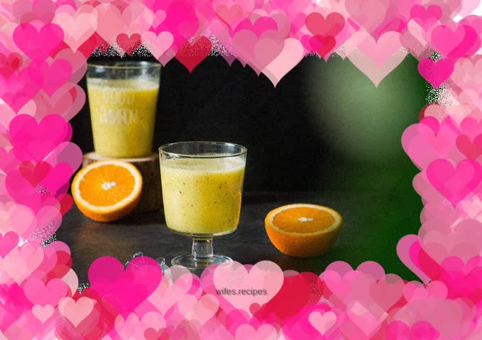 Sweet and sour kiwi banana orange juice