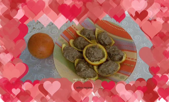 Steamed meatballs with orange peel