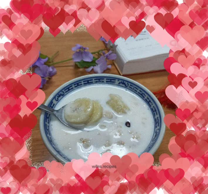 Milk stewed banana oatmeal