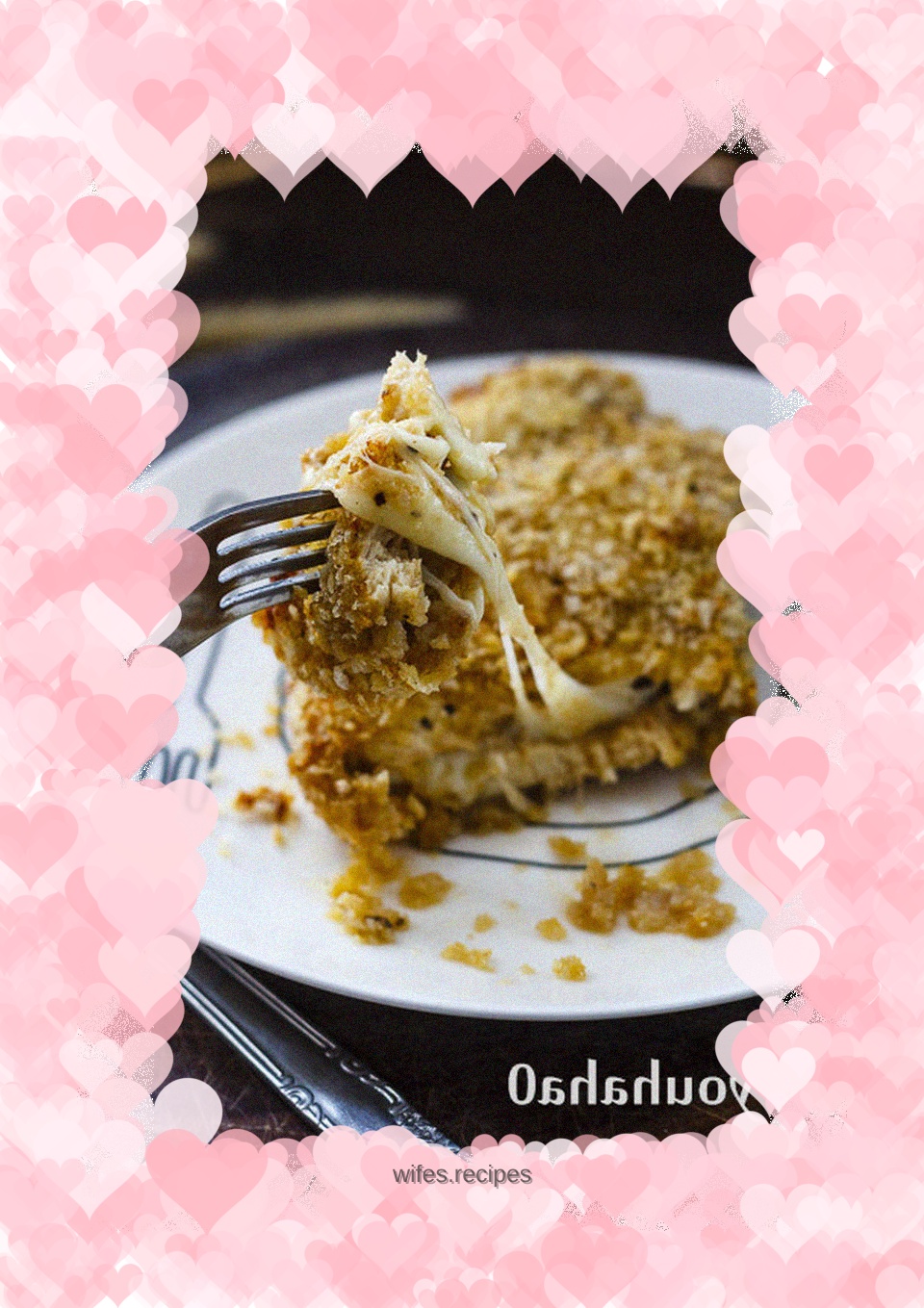 Oil-free version of fried chicken steak