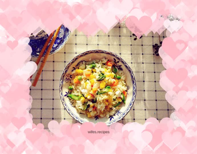 Salted Egg Asparagus Fried Rice