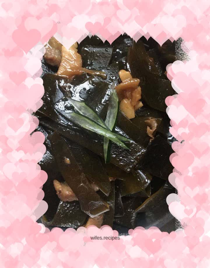 Fried pork with kelp