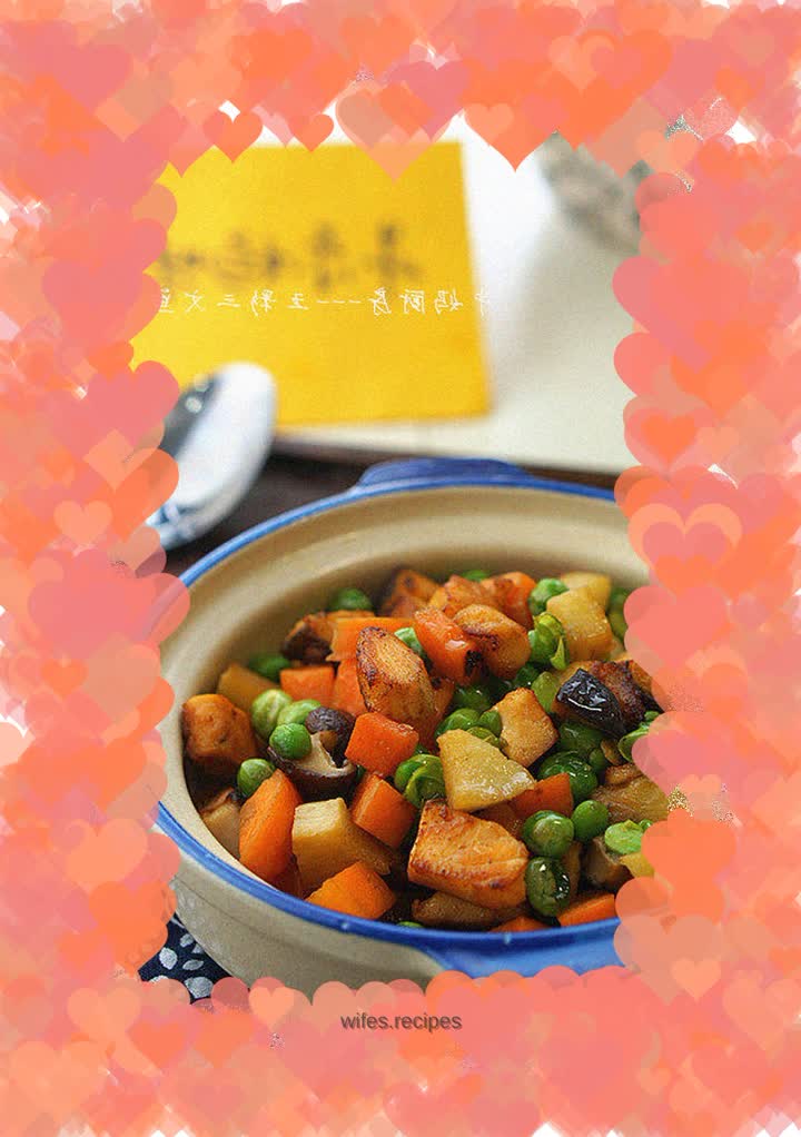 Colorful diced salmon