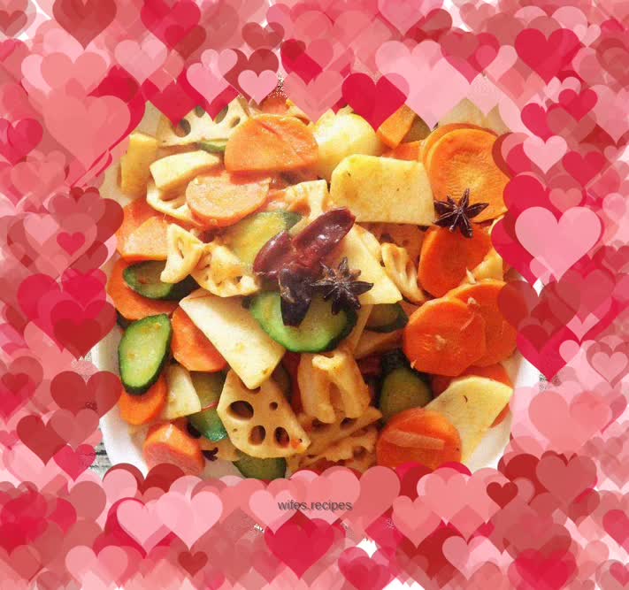 Stir-fried vegetables with tomatoes