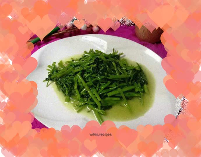 Simple recipe---Stir-fried water spinach