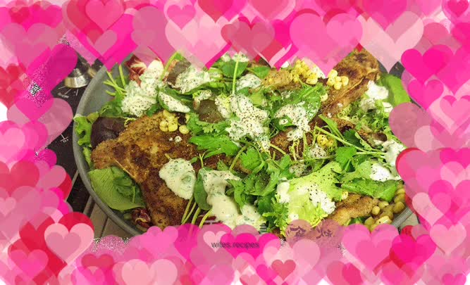 Crispy Pork Chops with Corn Salad