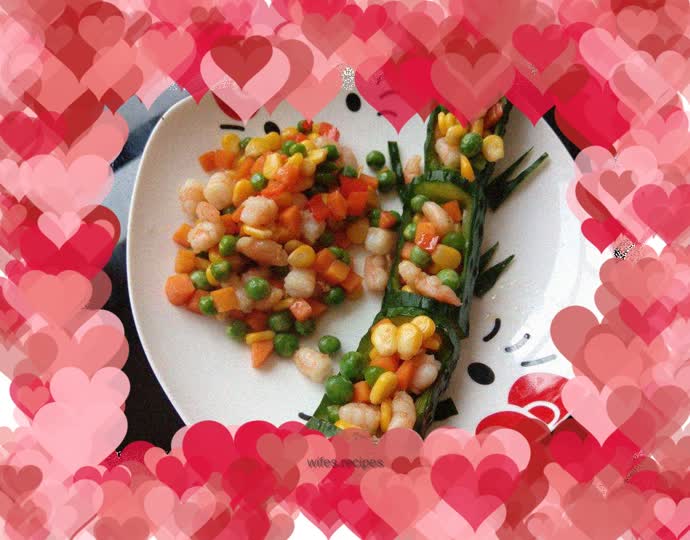 Shrimp and corn kernels rising steadily