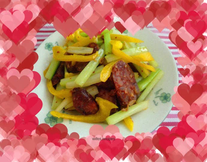 Stir-fried Chinese Sausage and Celery