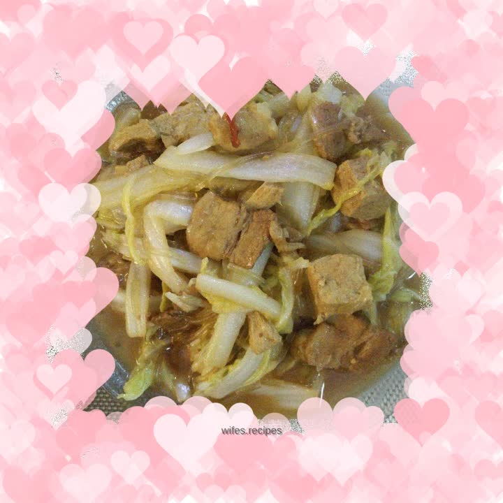 Pork Belly Stewed with Cabbage and Frozen Tofu