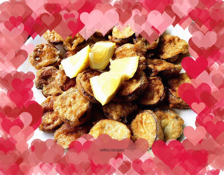 Fried eggplant slices