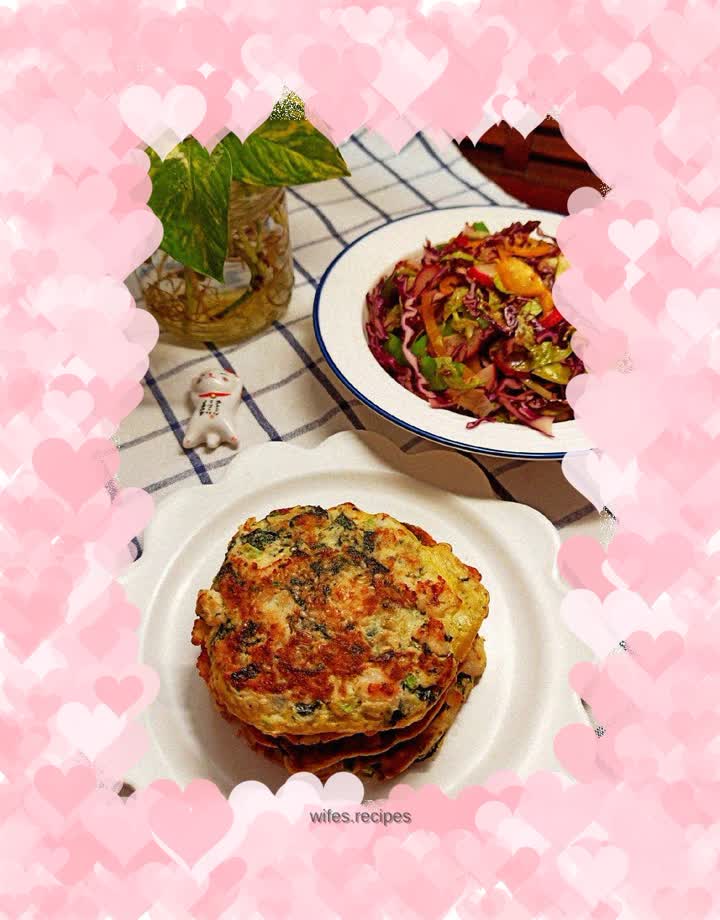 Shrimp, seaweed and winter melon egg pancake