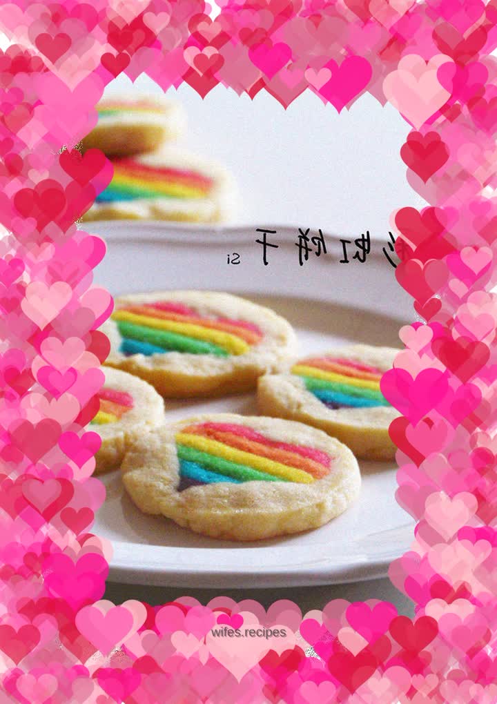 Valentine's Day Rainbow Heart Cookies