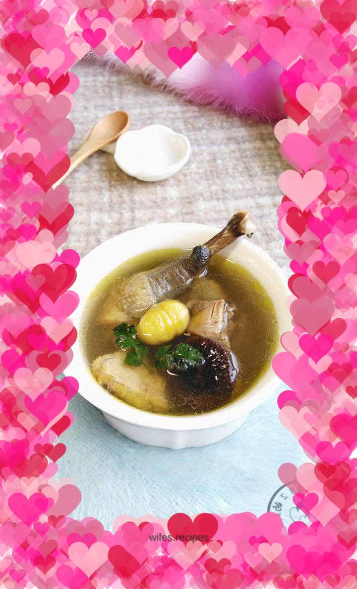 Chestnut, Mushroom and Black-bone Chicken Soup