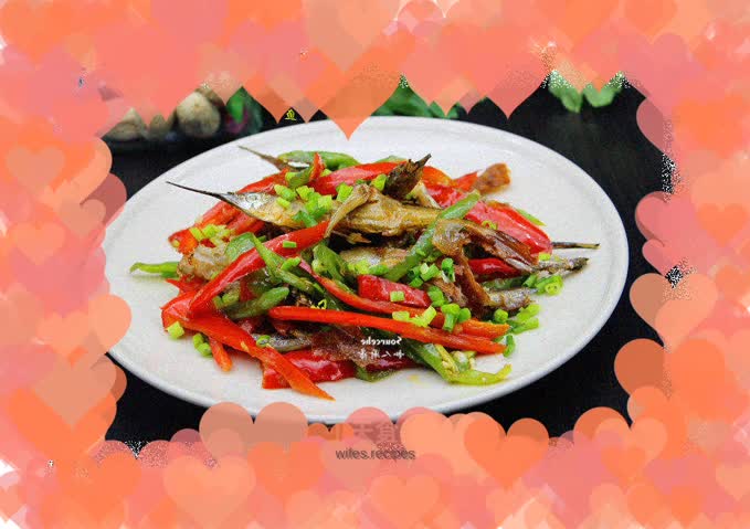 Stir-fried fish with colorful peppers