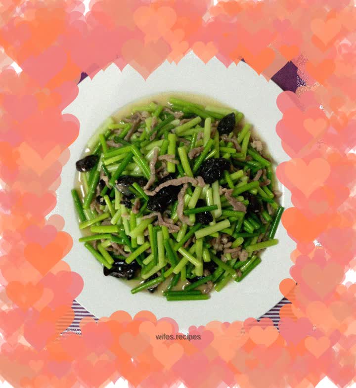 Shredded Pork with Garlic Moss