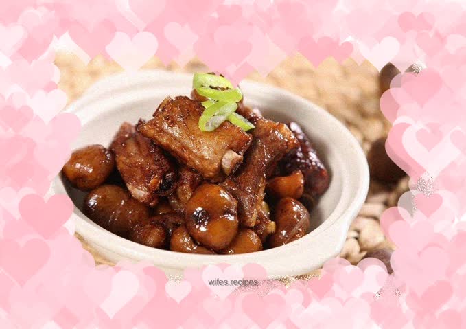 Braised pork ribs with chestnuts
