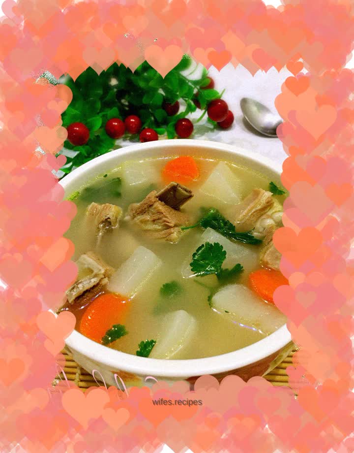 Lamb chops and radish stew