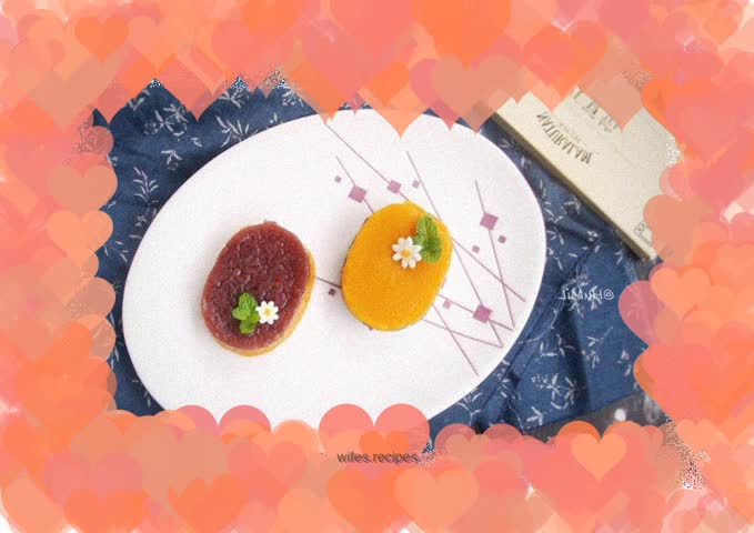 Sweet potato and red bean water chestnut cake