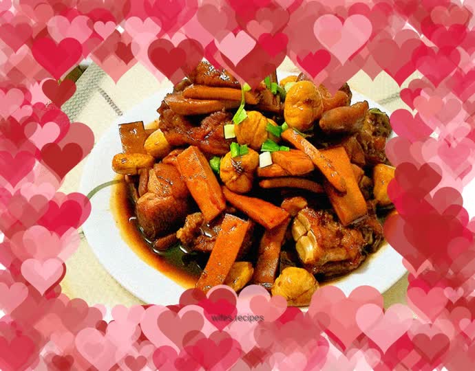 🌰Roasted pig’s feet with chestnuts and dried beans