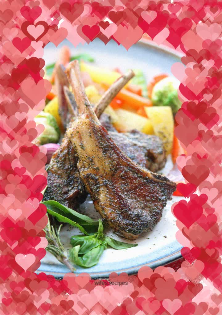 Pan-fried lamb chops with Chinese New Year dishes, acting like they can’t afford it