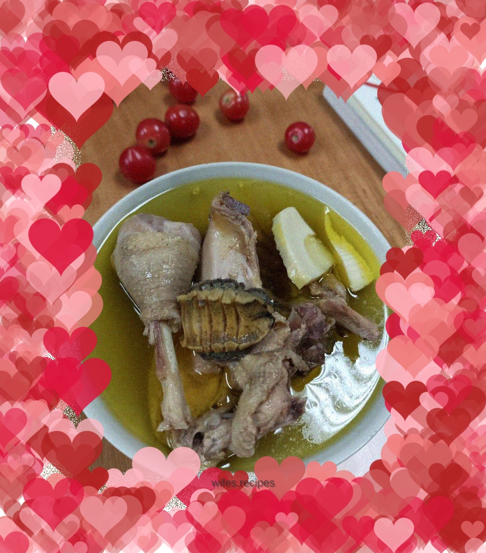 Abalone, winter bamboo shoots and stewed chicken