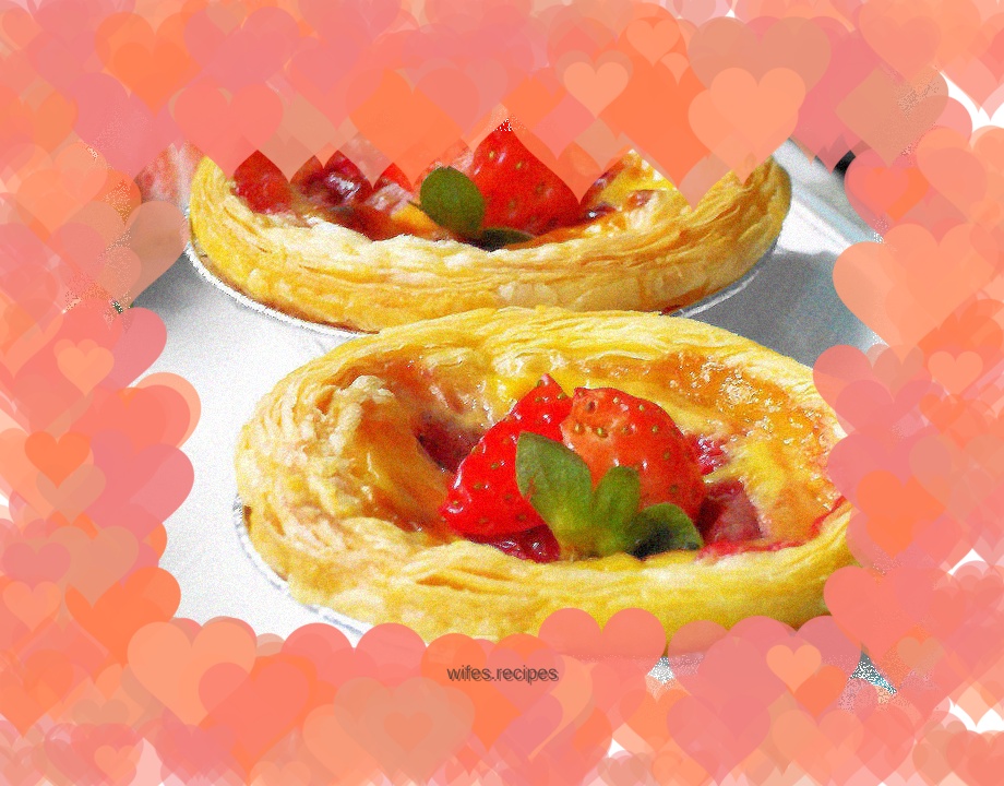 Strawberry egg tart