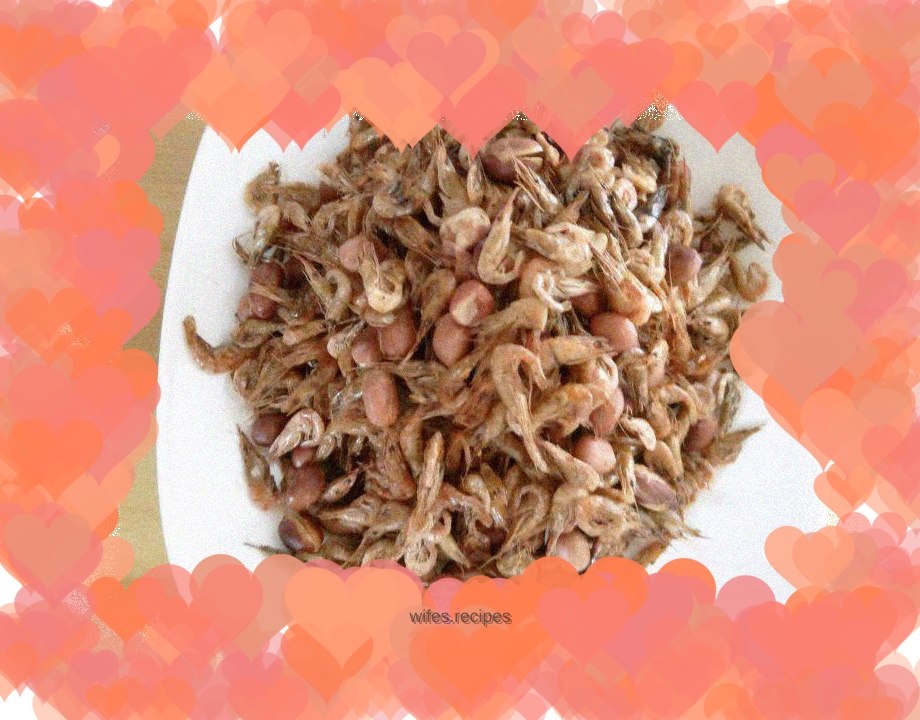 River shrimp and peanuts