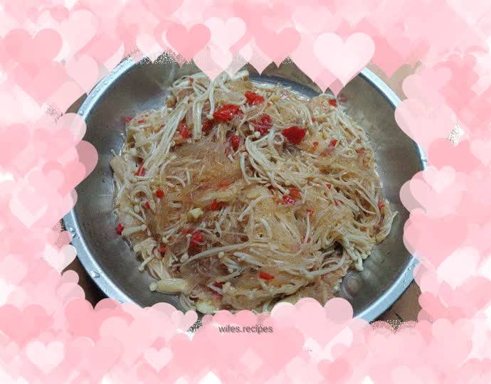 Enoki Mushroom and Garlic Vermicelli