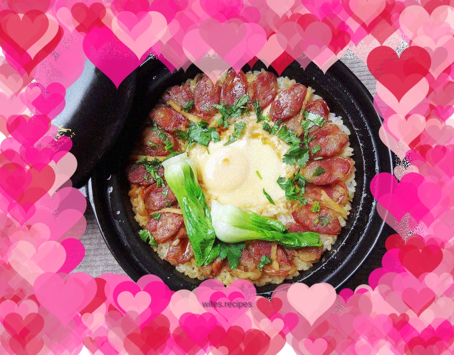 Claypot Rice with Sausage and Egg