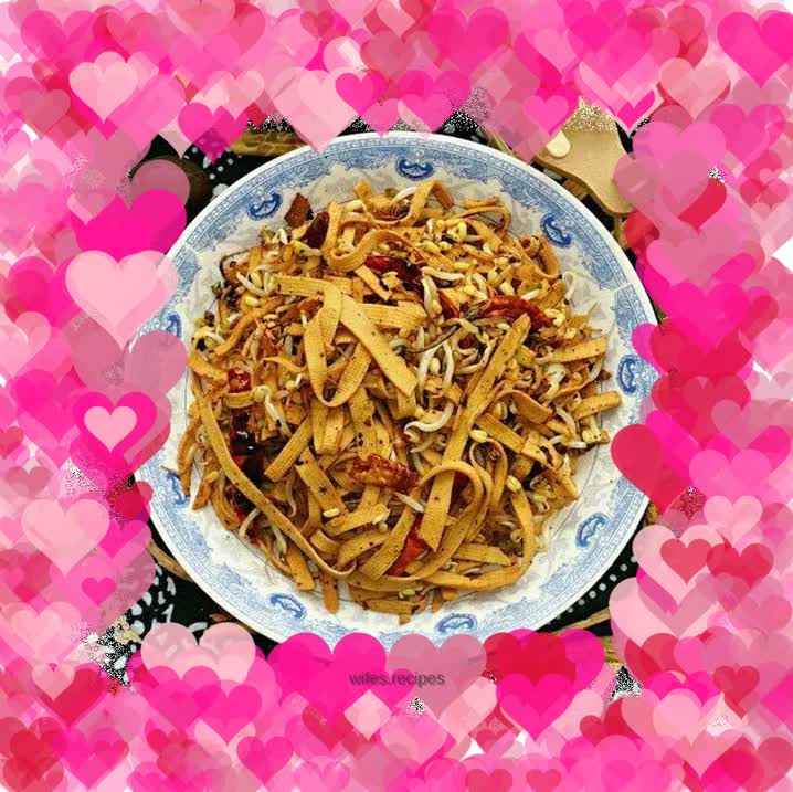 Spicy stir-fried bean sprouts and tofu skin