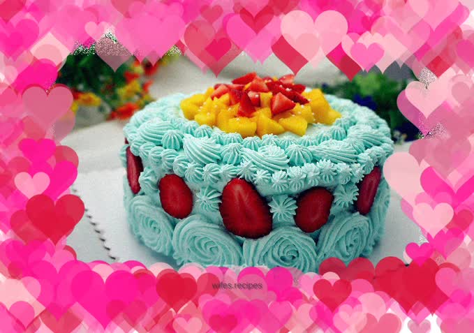 Mango and strawberry double cake