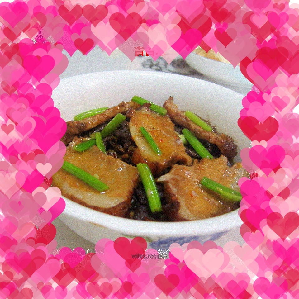 Steamed bacon and pork belly