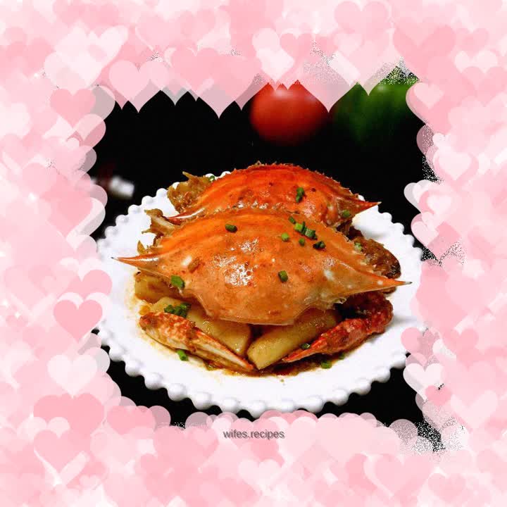 Fried rice cake with swimming crab