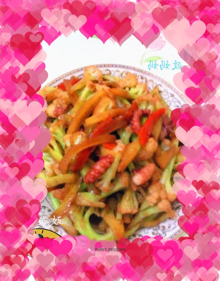 【Shandong】Stir-fried cauliflower with octopus