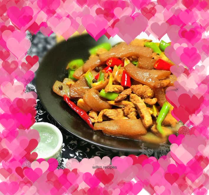 Konjac fried pork slices