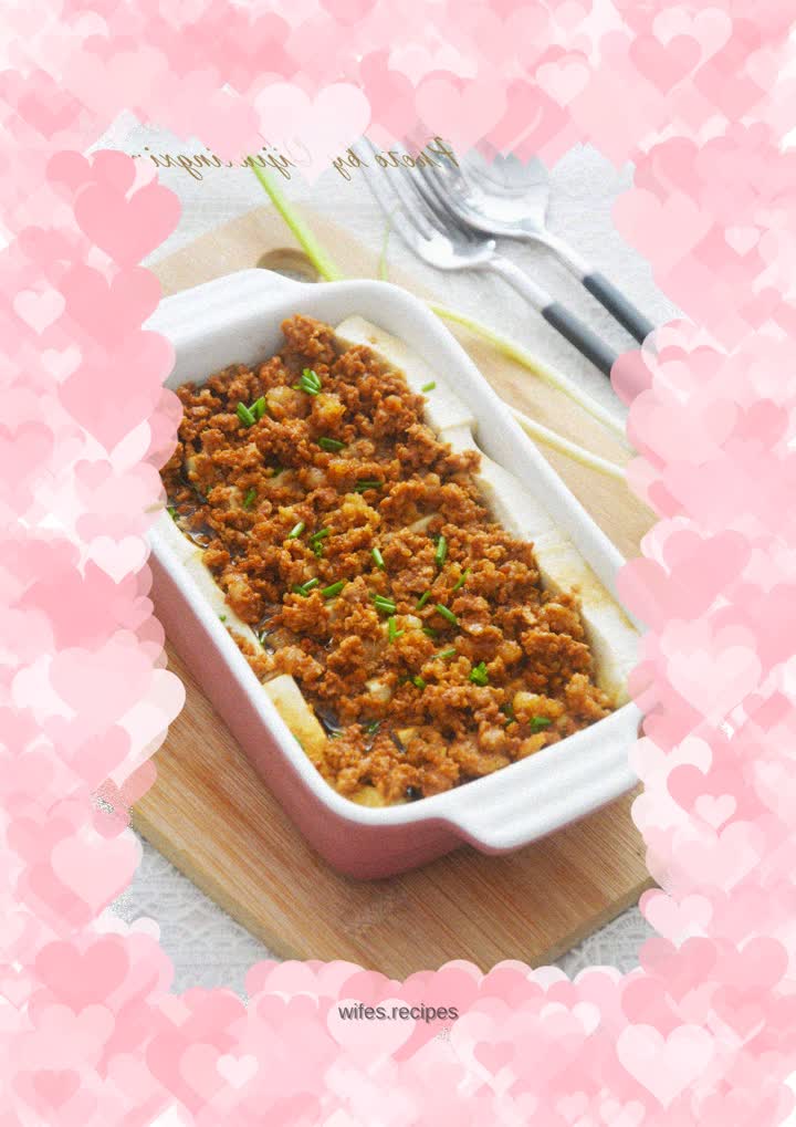 Steamed tofu with minced meat