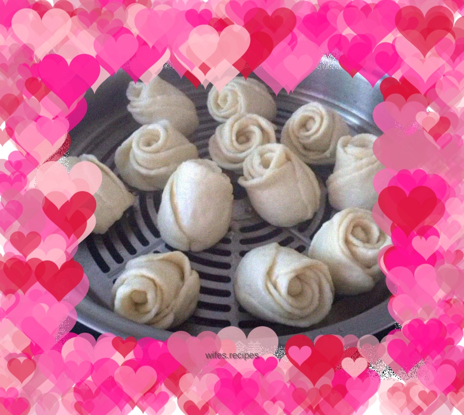 Rose steamed buns
